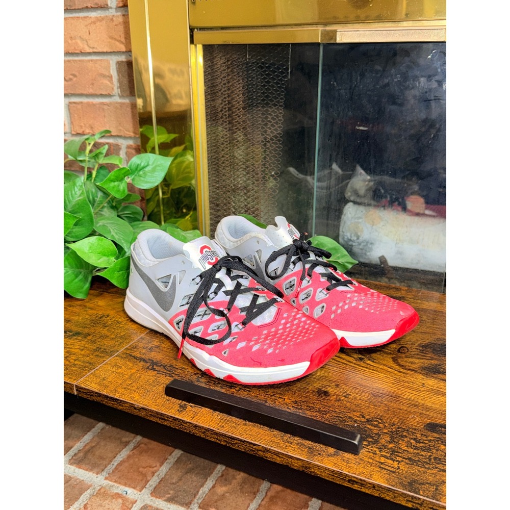 Nike Free Trainer 5.0 V6 Men Ohio State Buckeyes Red Silver Size 9